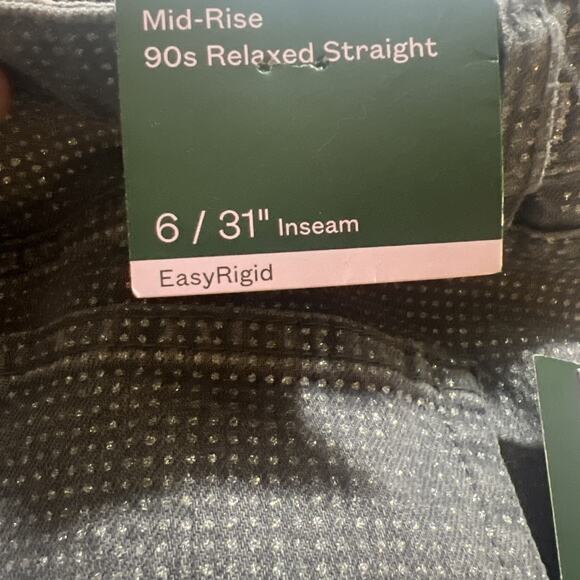 Wild Fable Mid-Rise 90's Relaxed Straight Jeans Sparkle Dark Gray Size 6 - Picture 4 of 6